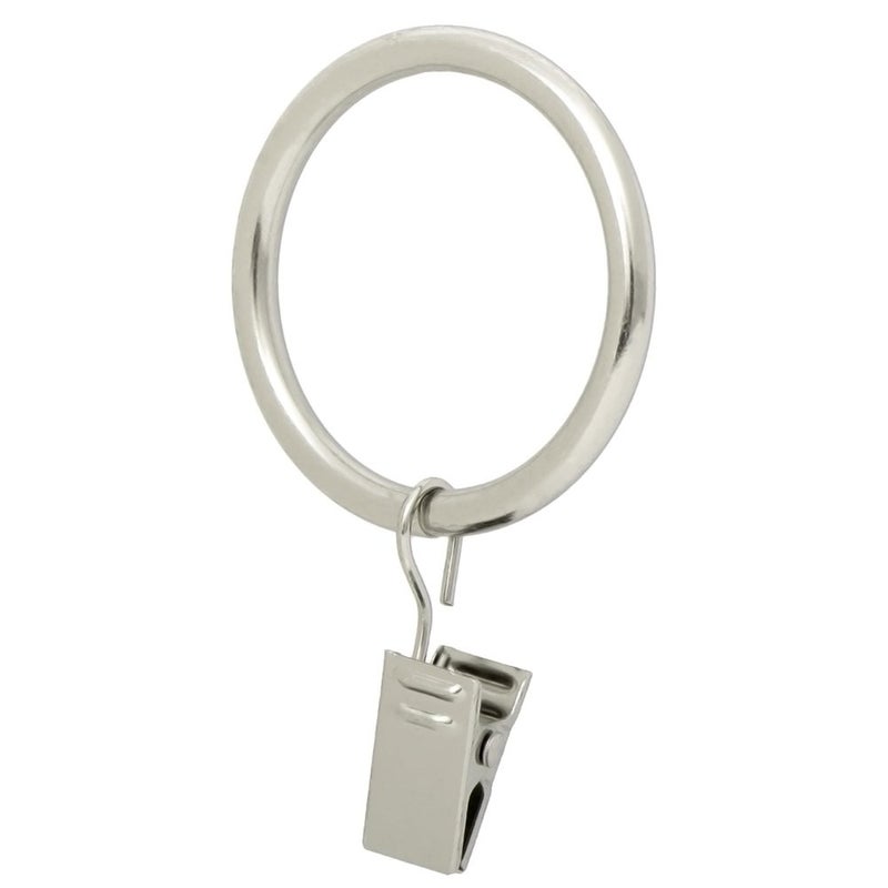 Ivilon Drapery Curtain Clip Rings - Clips Ring for Curtain Panels 1.7", Set of 14 - Brushed Nickel - Image 1