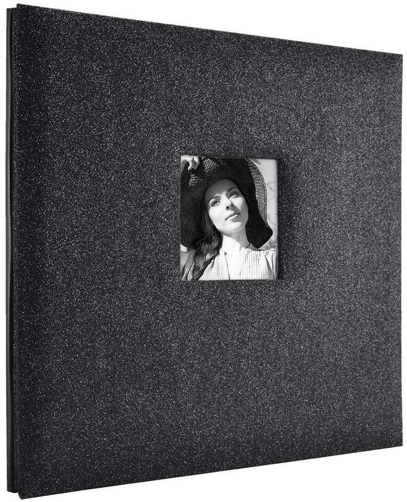 MCS Expandable 10Page Glitter Scrapbook Album with Photo Opening Cover and 12 x 12 Inch Pages 135 x 125 Inch Black Diamond
