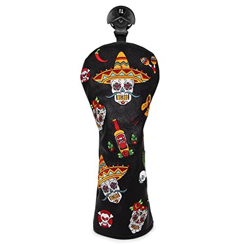 Acebirdie Golf Club Head Cover 3 Wood Headcover Sugar Skull (for Hybrid(1pcs)) - Image 1
