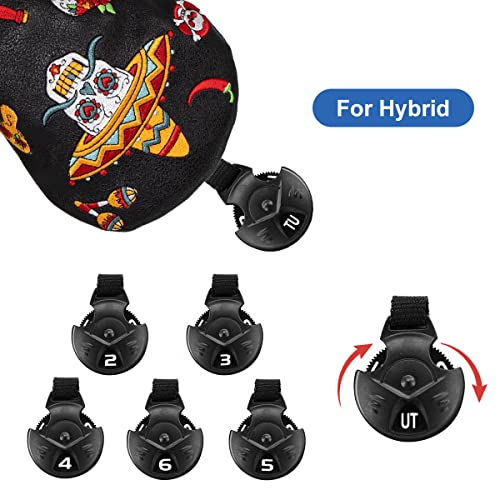 Acebirdie Golf Club Head Cover 3 Wood Headcover Sugar Skull (for Hybrid(1pcs)) - Image 3