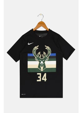 Nike Kids Boy Nike x NBA Crew Neck Short Sleeves Training T-Shirt, Black  - Image 1