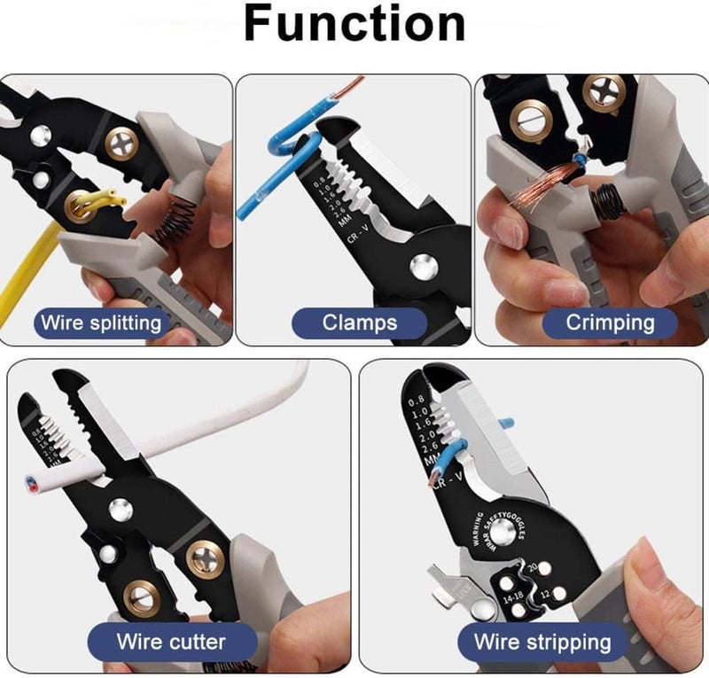 DKEXL Wire Stripper and Cutter Pliers Tools For Electricians 6in1 Multifunctional Wire and Cable Stripping Cutting Winding Crimping Precision Stainless Stee Hand Tool - Image 3