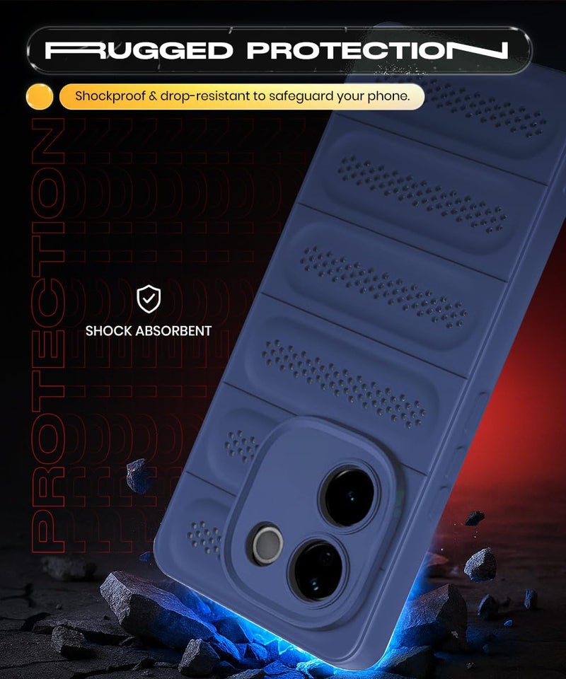 WOW IMAGINE Ultimate Silicone Back Cover Case for iQOO Z9s Pro 5G | Vivo T3 Pro 5G | Heat Dissipation Thin Soft TPU | 360° Camera Protection | Breathable Cooling Holes – Deep Blue - Image 4