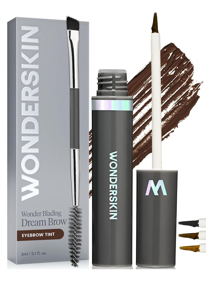 Wonderskin Wonderskin Dream Brow Eye Brow Gel, Long Lasting Eyebrow Gel, Waterproof, Transfer Proof Tinted Filler Eyebrow Mascara (Dark Brunette) - Image 1