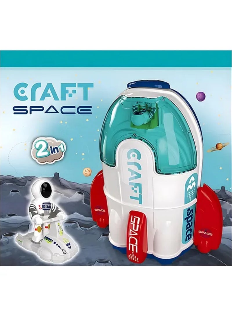 ايرس لعبة صاروخ فضائي تعليمية 2 في 1 - مجموعة استكشاف المنطاد واللعب التظاهري للأطفال - عبوة من قطعة واحدة (قد يختلف اللون) - Image 2