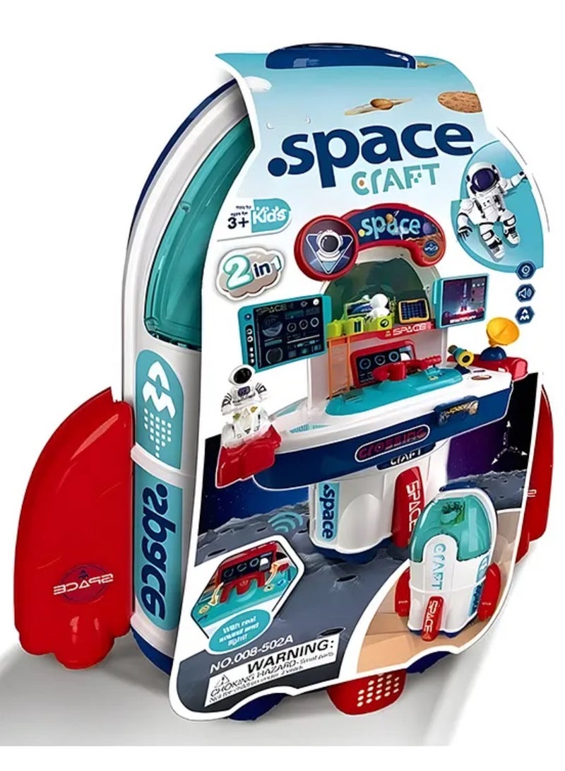 ايرس لعبة صاروخ فضائي تعليمية 2 في 1 - مجموعة استكشاف المنطاد واللعب التظاهري للأطفال - عبوة من قطعة واحدة (قد يختلف اللون) - Image 4