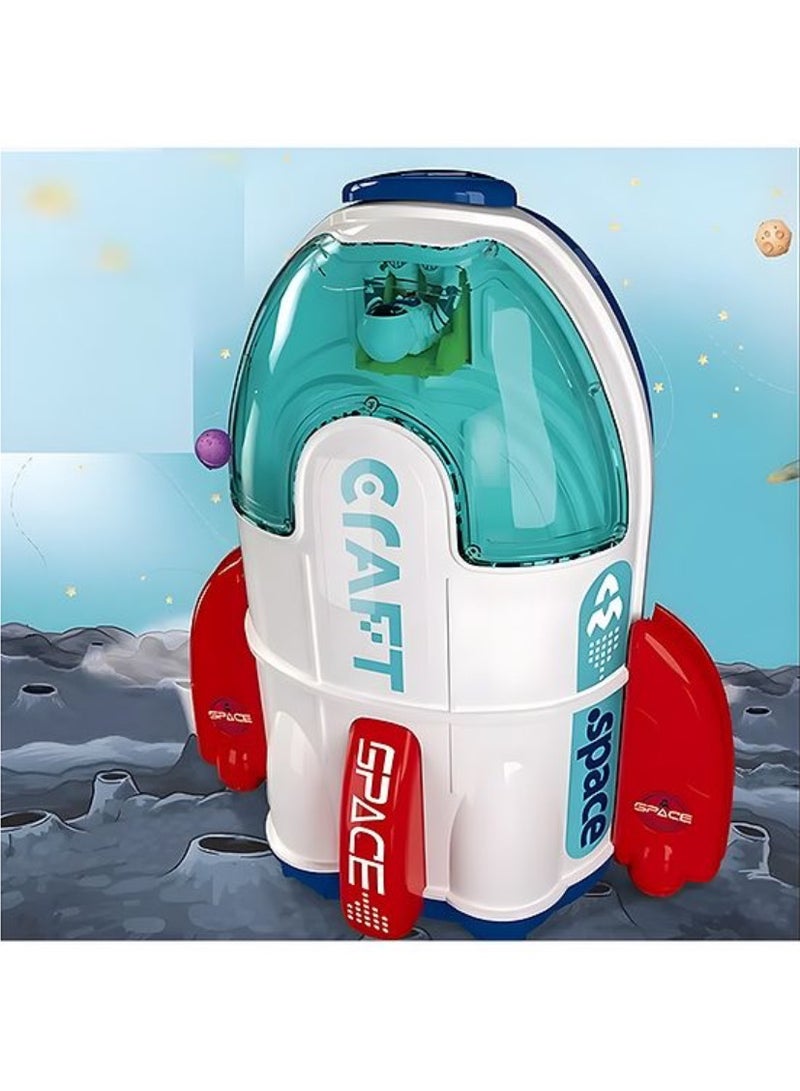 ايرس لعبة صاروخ فضائي تعليمية 2 في 1 - مجموعة استكشاف المنطاد واللعب التظاهري للأطفال - عبوة من قطعة واحدة (قد يختلف اللون) - Image 5