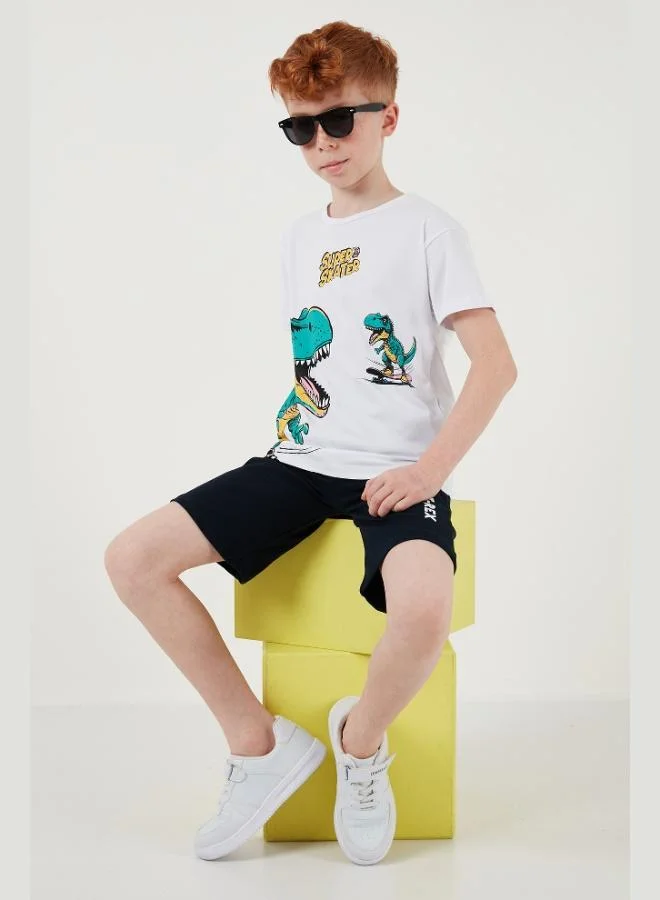 Lela Lela Cotton Regular Fit Crew Neck Shorts Bottom-Top Set Boy SET 6212013