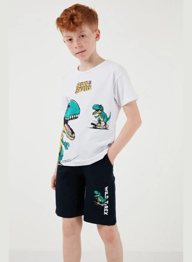Lela  Lela Cotton Regular Fit Crew Neck Shorts Bottom-Top Set Boy SET 6212013 for Men | Best Price UAE