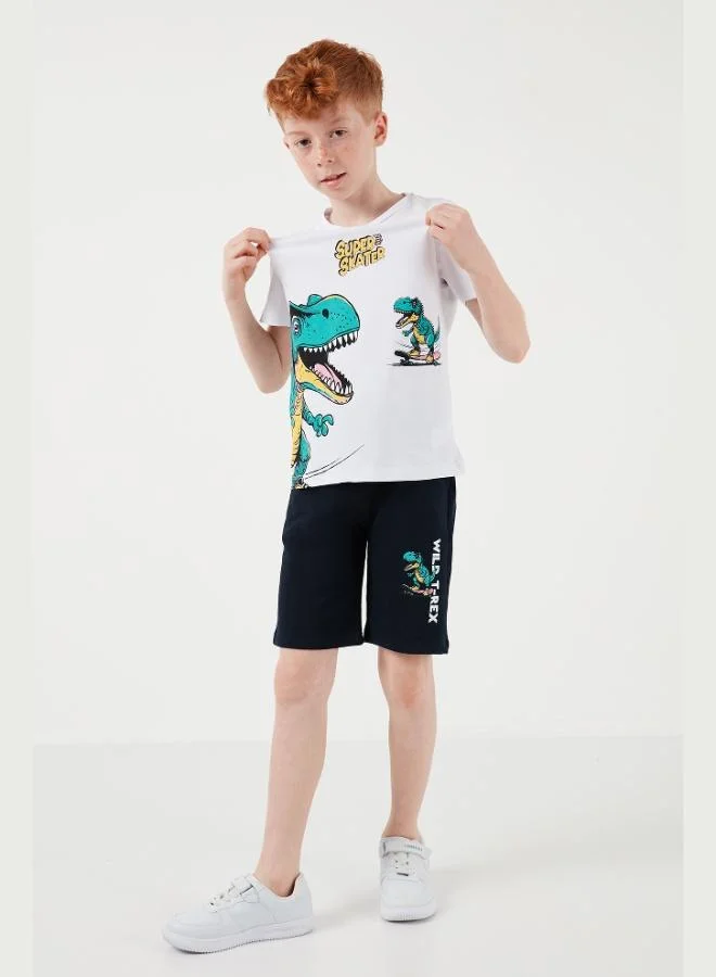 Lela  Lela Cotton Regular Fit Crew Neck Shorts Bottom-Top Set Boy SET 6212013 for Men | Best Price UAE