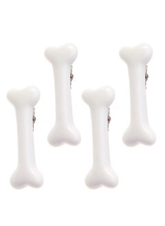 Beaupretty 4 Pieces Halloween White Dog Bone Hair Clips Artificial Dog Bone Hairpins Alligator Barrettes Halloween Hair Accessories for Women Girls