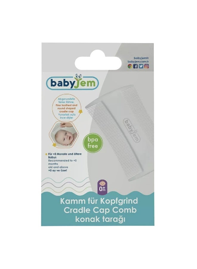 BabyJem مشط ذو أسنان دقيقة لعلاج قشرة الرأس للأطفال من 0+ أشهر