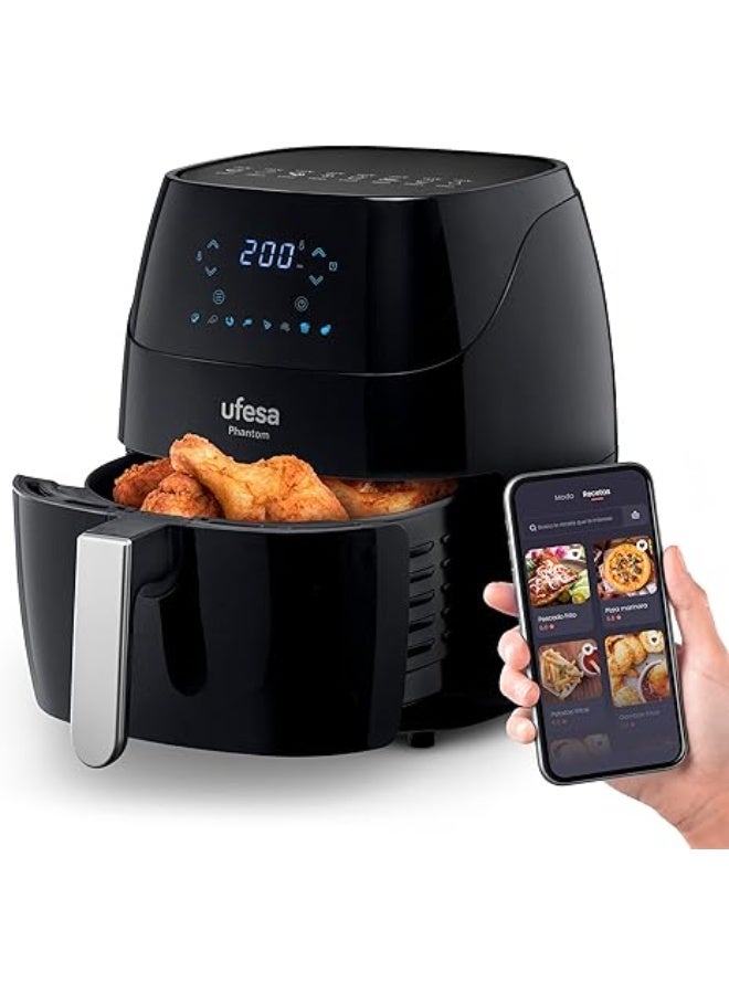 أوفيسا Ufesa AF5000 Phantom Air Fryer Oil-Free with WiFi, 5 Litre, Digital Touch Control, 8 Programs, 1500 W, App with Note Book, Adjustable Temperature and Time, Tank and Tray - Image 1