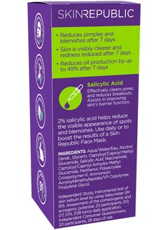 SKIN REPUBLIC Skin Republic 2% Salicylic Acid Oil Control Serum to Reduce Acne, Pimples, Redness and Blemishes (30ml)  - Image 2