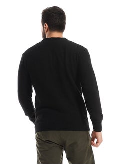 Andora Knitted Black V-Neck Slip On Pullover  - Image 4
