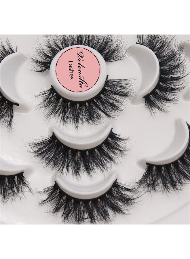 Veleasha Lashes Pack 7 Pairs Mink Lashes Look 20mm Fluffy False Eyelashes Wispy Volume 8D Eye Lashes Vegan Fake Eyelashes | Cat Eye - Image 5