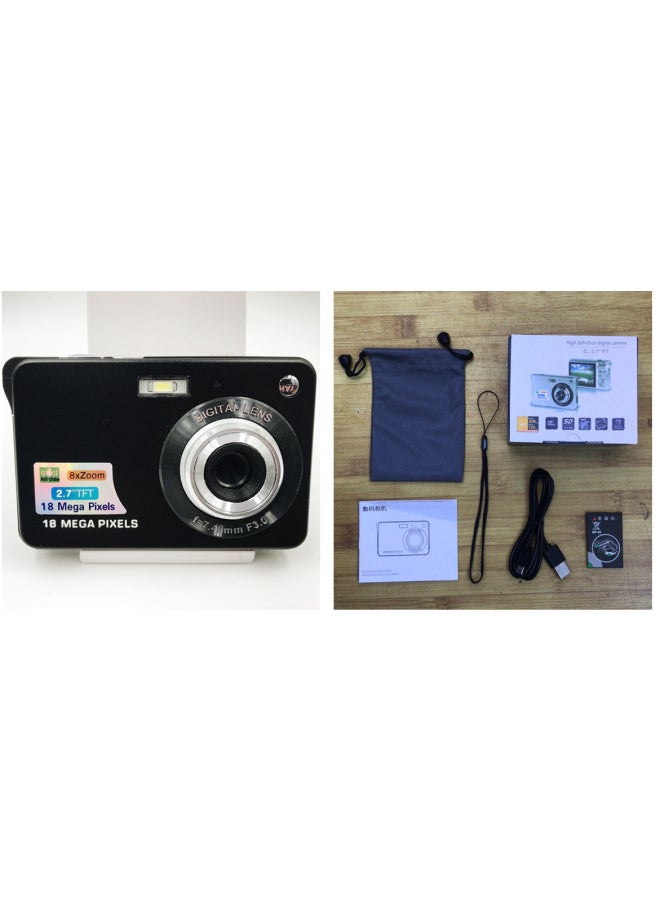 Generic 1800 Million Pixel Chinese Version High Definition Ordinary Digital Camera Home Use Selfie Card Camera Xd-k09-Body Color:18m Standard Black  - Image 1