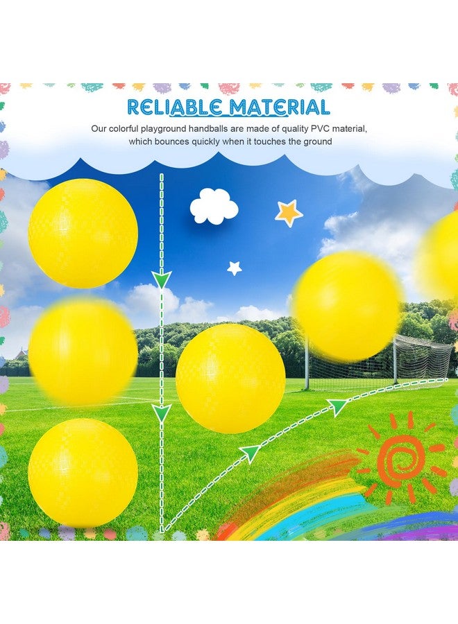 Hanaive Hanaive 6 Pcs Kickballs 10 Inch Playground Ball Rubber Inflatable Dodgeball with Pump and Storage Bag Bouncy Kickball for Adults Sports Outdoor Activities(Yellow)  - Image 5