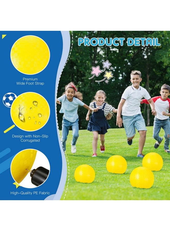 Hanaive Hanaive 6 Pcs Kickballs 10 Inch Playground Ball Rubber Inflatable Dodgeball with Pump and Storage Bag Bouncy Kickball for Adults Sports Outdoor Activities(Yellow)  - Image 3