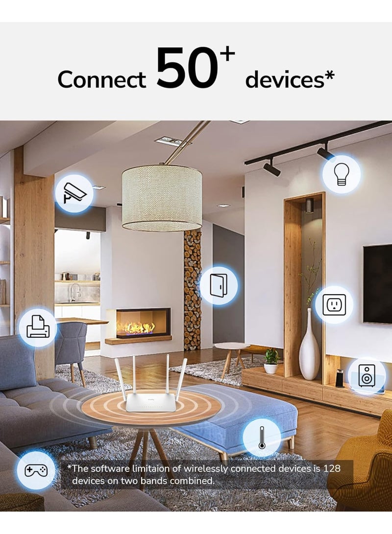 Cudy AC1200 Gigabit WiFi Router(WR1300), Dual Band MU-MIMO Wireless Internet Router, 4 x Antennas, VPN, Guest WiFi and AP Mode, Long Range Coverage - Image 5