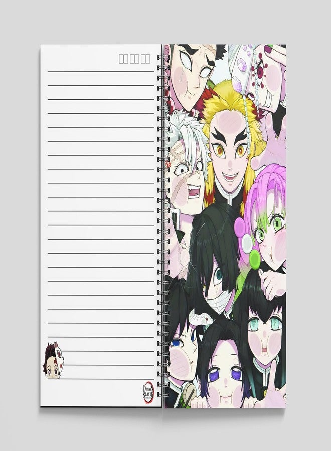 zenithink دفتر ملاحظات زينيثينك بتصميم شخصيات أنمي قاتل الشياطين | ورق 80 غ/م² مع غلاف مقوى 350 غ/م² | مسطر بخطوط مفردة | 160 صفحة | مقاس A5 | تجليد حلزوني | متعدد الاستخدامات للمدرسة والمنزل والمكتب | - Image 4