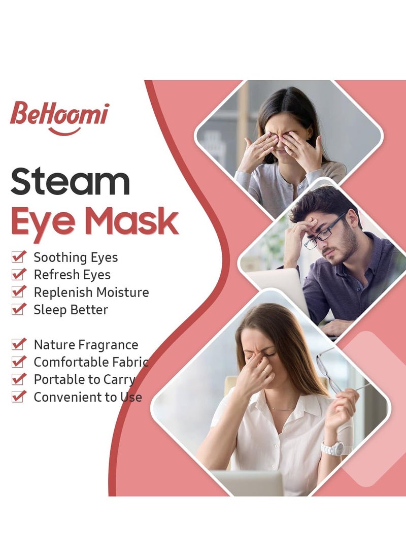 BeHoomi 30Packs Steam Eye Mask, Heated Eye Mask Warm Compress for Eyes, Self Heating Disposable Eye Masks for Home Sleep, Spa, Travel Essentials & Relaxation Gifts, Stocking Stuffers (Rose)  - Image 4