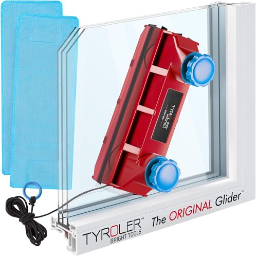 Tyroler Bright Tools Tyroler Magnetic Window Cleaner Tool | The Glider D-3 AFC Double Sided Outside Window Cleaner Fits Windows 0.1"-1.1" Thick, Adjustable Control Magnet Window Cleaner Tool, Ideal Magnetic Glass Cleaner - Image 1