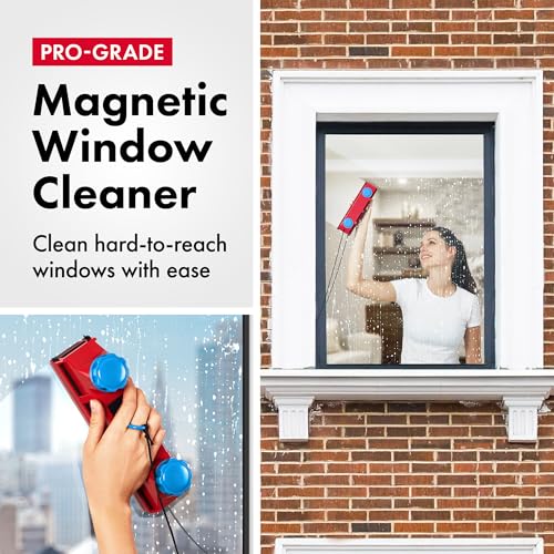 Tyroler Bright Tools Tyroler Magnetic Window Cleaner Tool | The Glider D-3 AFC Double Sided Outside Window Cleaner Fits Windows 0.1"-1.1" Thick, Adjustable Control Magnet Window Cleaner Tool, Ideal Magnetic Glass Cleaner - Image 2