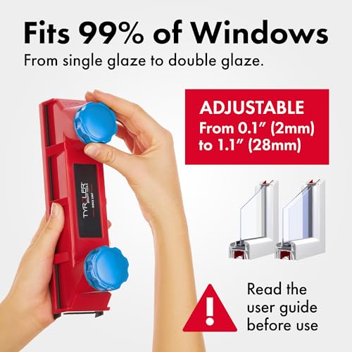 Tyroler Bright Tools Tyroler Magnetic Window Cleaner Tool | The Glider D-3 AFC Double Sided Outside Window Cleaner Fits Windows 0.1"-1.1" Thick, Adjustable Control Magnet Window Cleaner Tool, Ideal Magnetic Glass Cleaner - Image 3
