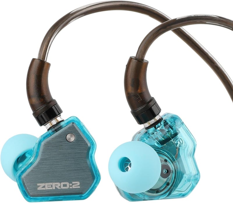Linsoul 7Hz x Crinacle Zero:2 In Ear Monitor - Updated 10mm Dynamic Driver IEM, Wired Earbuds for Musicians (Blue) - Image 1