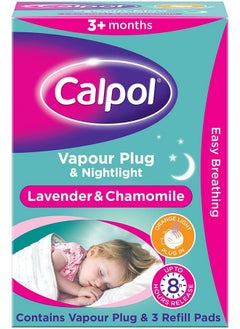 Calpol Calpol Vapour Plug Nightlight Lavender Chamomile 3+ Months (Orange Light)- Plug and 3 refills  - Image 1