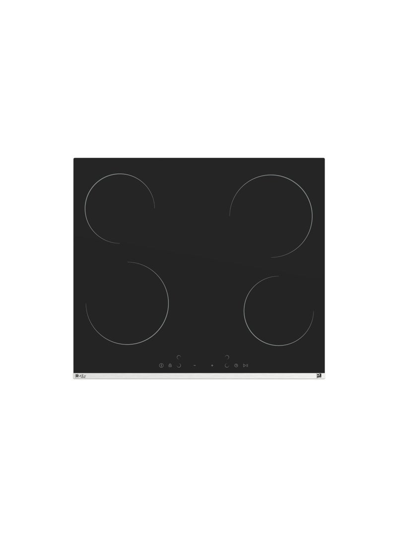 Purity Built-In Electric Hob 60cm – 4 Vitroceramic Cooking Zones, 3000 Watt, 9 Power Levels, Black ( Made in Turkey ) - HPREE-V6050 - Image 1