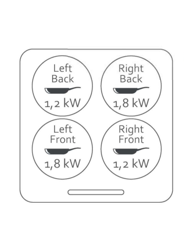Purity Built-In Electric Hob 60cm – 4 Vitroceramic Cooking Zones, 3000 Watt, 9 Power Levels, Black ( Made in Turkey ) - HPREE-V6050 - Image 3