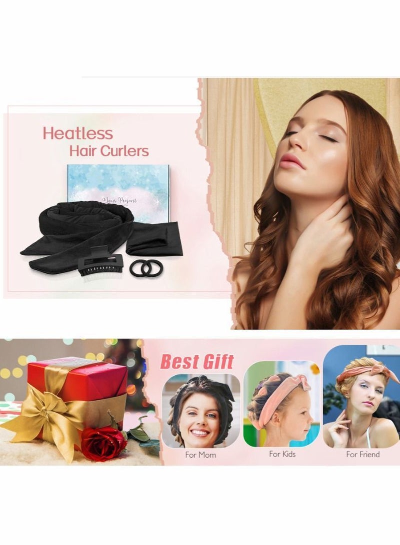 إسكدنيا Heatless Hair Curler For Long Curls - 61 Extra Curling Rod Headband, Velour No Heat Ribbon Kit You Can Sleep In Soft Cotton Overnight Women - Image 4