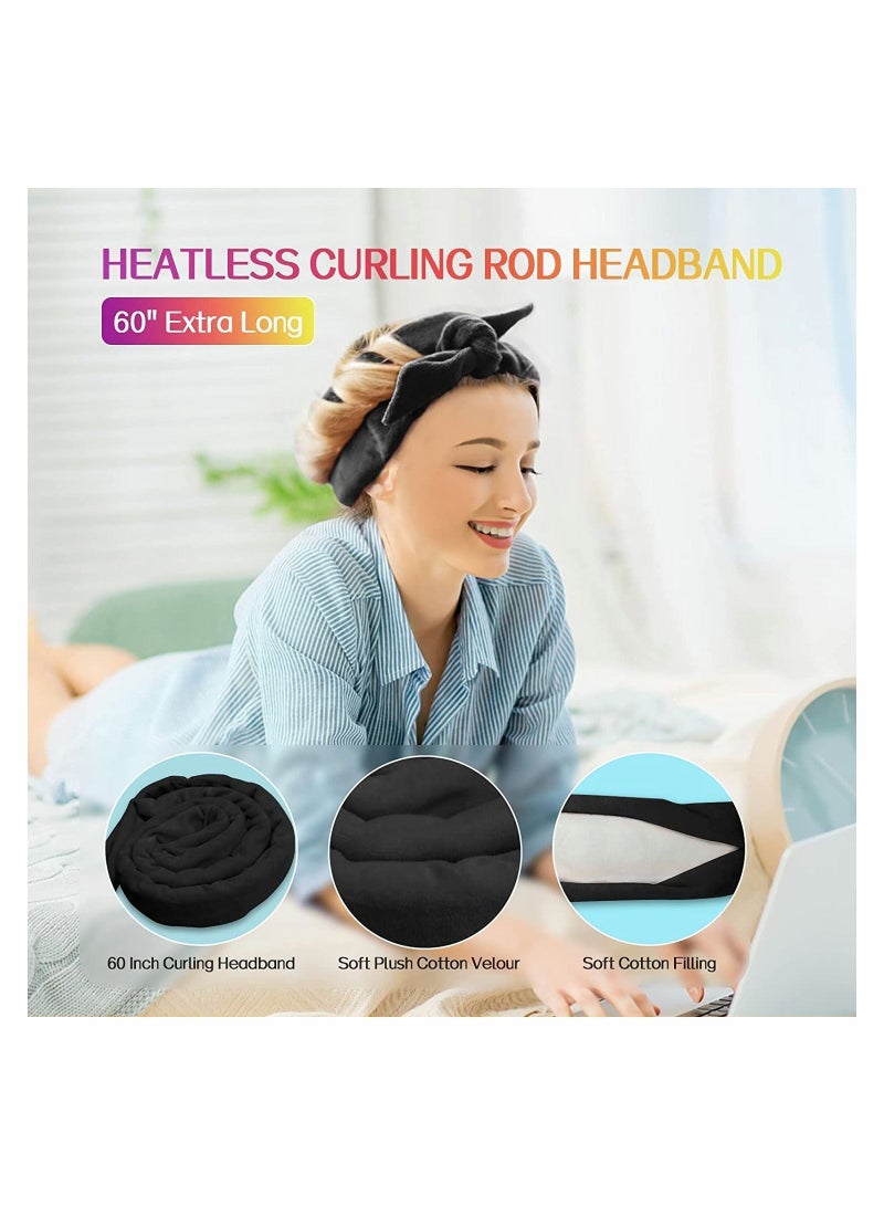 إسكدنيا Heatless Hair Curler For Long Curls - 61 Extra Curling Rod Headband, Velour No Heat Ribbon Kit You Can Sleep In Soft Cotton Overnight Women - Image 5