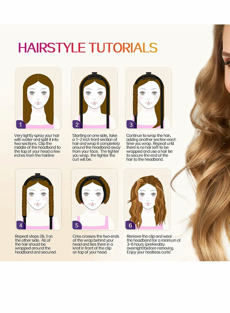 إسكدنيا Heatless Hair Curler For Long Curls - 61 Extra Curling Rod Headband, Velour No Heat Ribbon Kit You Can Sleep In Soft Cotton Overnight Women - Image 3