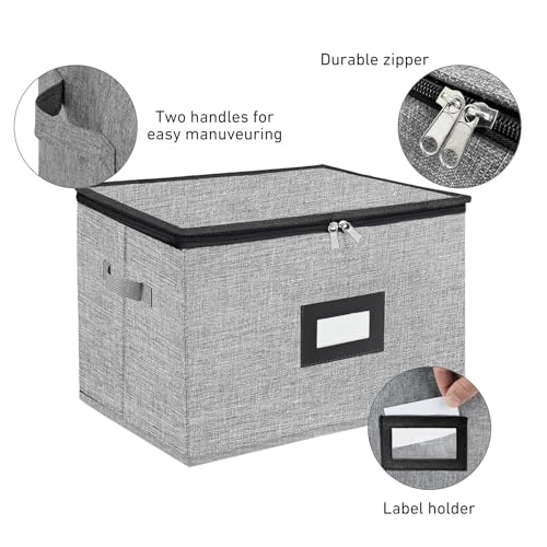 HURZMORO Wine Glass Storage Box with Dividers – Durable Oxford Fabric Stemware Case for 12 Highball Glasses,Stackable & Portable Wine Glass Storage Box with Handles & Zipper for Safe Moving (2-Pack) - Image 4