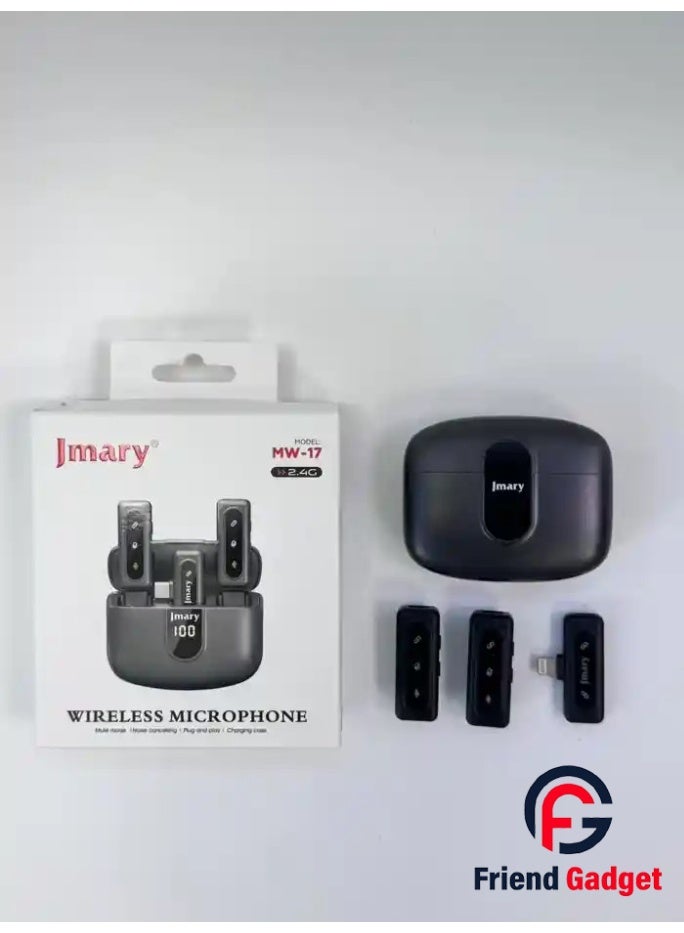 Jmary MW-17 2.4G Wireless Microphone for Mobile | Plug & Play Type-C Clip-On Mic for Vlogging, YouTube, Interviews, Live Streaming, Noise Reduction & Clear Recording – Android Compatible - Image 2