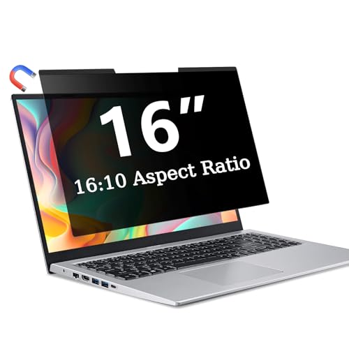 ZOEGAA Magnetic Laptop Privacy Screen 16 Inch, Compatible With HP Dell Acer Asus Lenovo, Removable 16:10 Laptop Screen Privacy Shield, Anti Spy, Anti Glare, Blue Ray Reduction - Image 1