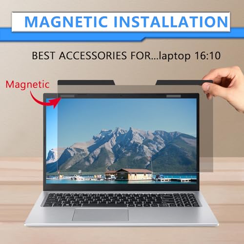ZOEGAA Magnetic Laptop Privacy Screen 16 Inch, Compatible With HP Dell Acer Asus Lenovo, Removable 16:10 Laptop Screen Privacy Shield, Anti Spy, Anti Glare, Blue Ray Reduction - Image 4