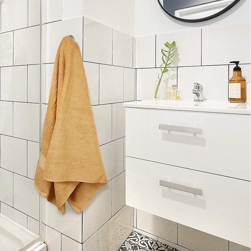 TIQH 650 GSM 100 Bamboo Soft Touch Absorbent Quick Dry Towel for Bath Beach Pool Travel Spa Shower 30x60 Inches Beige - Image 1