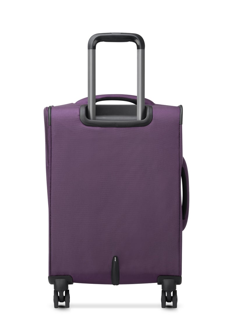 DELSEY Optimax Lite Expendable 4 Double wheels Luggage Cabin Trolley Suitcase 55cm/22Inch, 44.13L, 2.5kg  - Purple - Small - Image 4