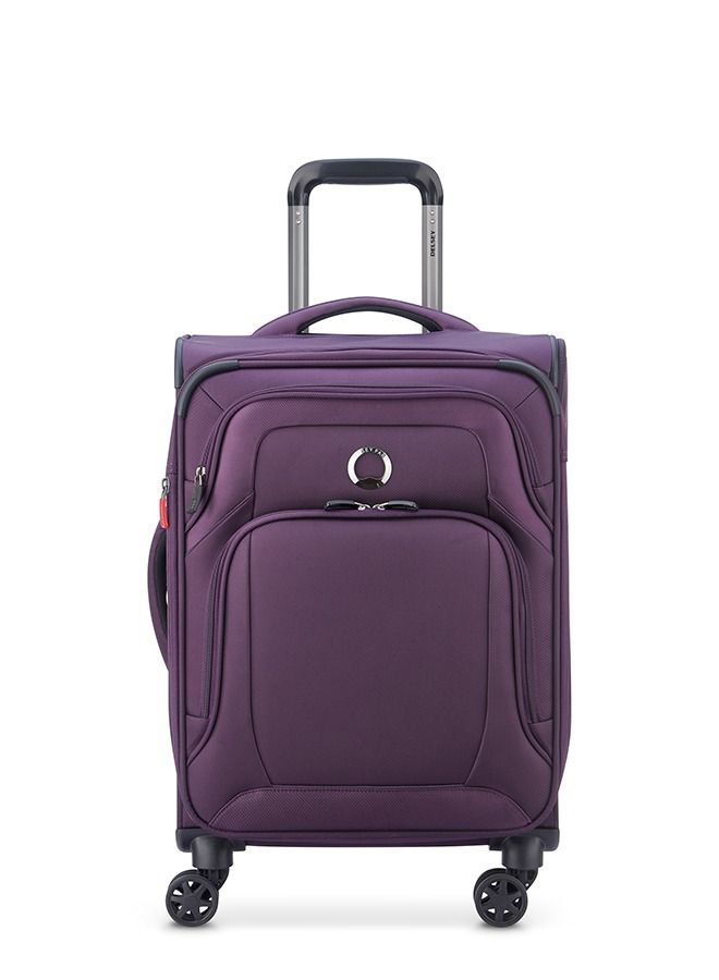 DELSEY Optimax Lite Expendable 4 Double wheels Luggage Cabin Trolley Suitcase 55cm/22Inch, 44.13L, 2.5kg  - Purple - Small - Image 1