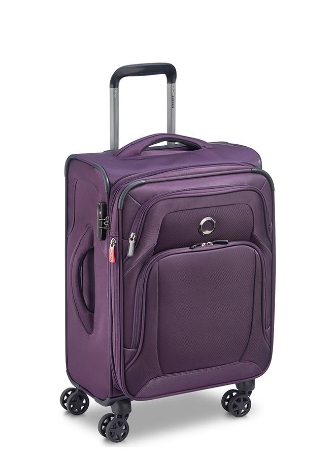 DELSEY Optimax Lite Expendable 4 Double wheels Luggage Cabin Trolley Suitcase 55cm/22Inch, 44.13L, 2.5kg  - Purple - Small - Image 2