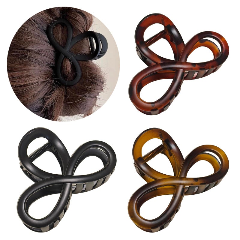Markuii 3.3 Inch Hair Claw Clips, Unbreakable No Slip Matte Neutral Claw Clip for Women's Thin & Medium Thick Fine Hair, 3 Pack - Image 1