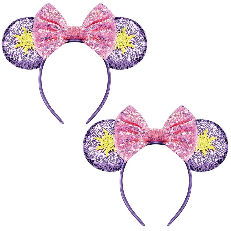 FANYITY Mouse Costume Ears2 Pcs Mouse Ears Headbands for Girls Women PartySize Free Purple sun 2 - Image 2