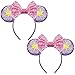 FANYITY Mouse Costume Ears2 Pcs Mouse Ears Headbands for Girls Women PartySize Free Purple sun 2 - Image 3
