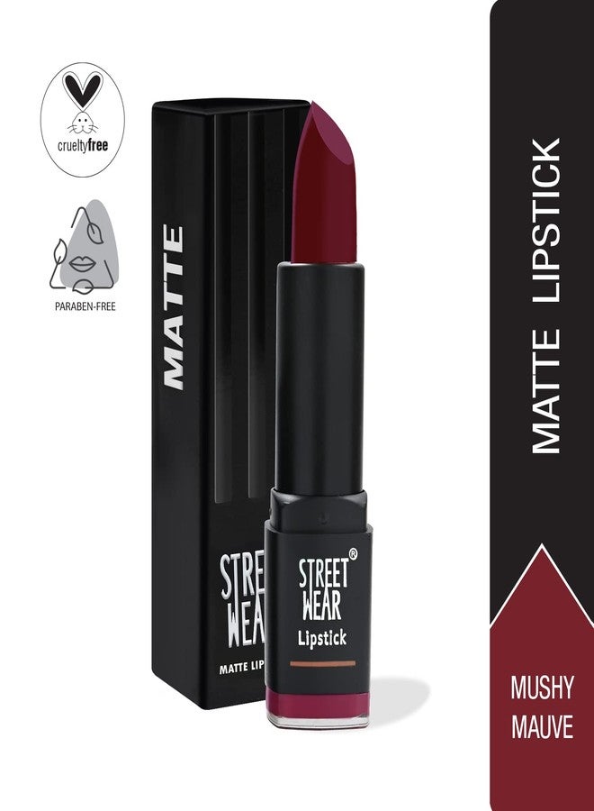 STREET WEAR Matte Lipstick -MUSHY MAUVE (Mauve) - 4.2 gms -Longwear, Velvety texture, Fade-resistant, High Color payoff, Lightweight Matte Lipstick, Plant-based Canuuba wax, Paraben-free - Image 2