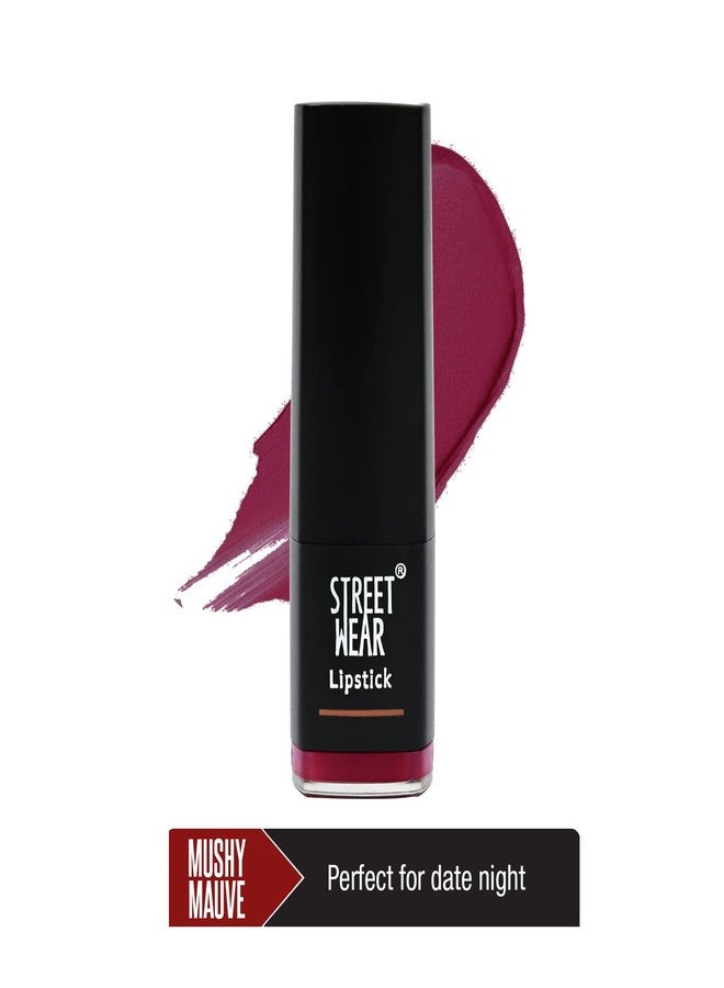 STREET WEAR Matte Lipstick -MUSHY MAUVE (Mauve) - 4.2 gms -Longwear, Velvety texture, Fade-resistant, High Color payoff, Lightweight Matte Lipstick, Plant-based Canuuba wax, Paraben-free - Image 3