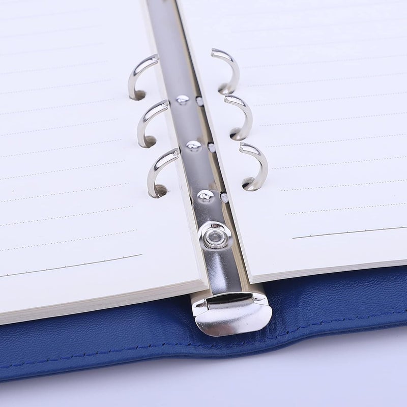 Antner A5 Binder 6 Ring Refillable Notebook Binder Planner Cover for A5 Refill Paper, PU Leather Loose Leaf Personal Organizer Budget Planner for Savings & Budgeting with Magnetic Buckle, Navy Blue - Image 4